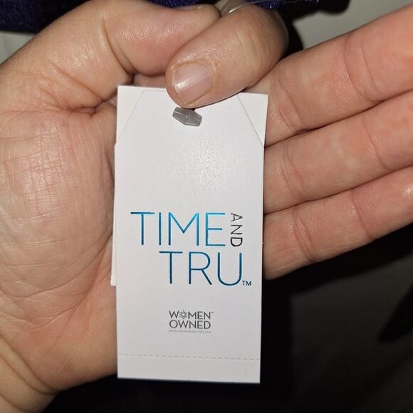 Time and Tru Blue Binki Top Cinched Shoulders Size XL Beach Picnic Park Lake - Picture 2 of 5